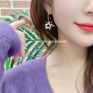 Cubic zirconia Double Stars Earrings